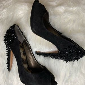Sam Edelman Suede Studded Peep Toes